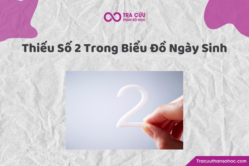 Thiếu số 2 trong Biểu đồ ngày sinh là trường hợp ngày, tháng, năm sinh dương lịch của một người không xuất hiện chữ số 2. Thiếu số 2 trong Biểu đồ ngày sinh là trường hợp ngày, tháng, năm sinh dương lịch của một người không xuất hiện chữ số 2.